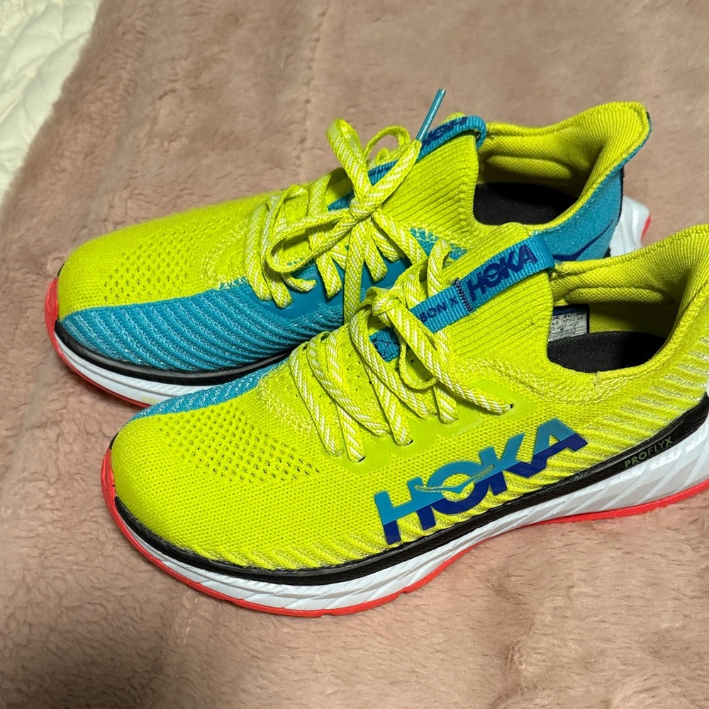 Hoka Sneakers - Neon Yellow and Aqua Blue